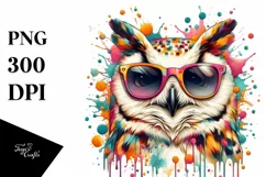 Colorful Quirky Owl Sunglasses Clipart Product Image 3