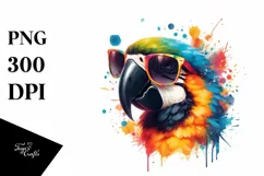 Colorful Quirky Macaw Sunglasses Clipart Product Image 1