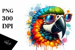 Colorful Quirky Macaw Sunglasses Clipart Product Image 1