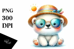 cute Baby Polar Bear Watercolor Clipart Product Image 3