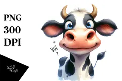 Funny Cow Portrait | Sublimation | Clipart Product Image 1