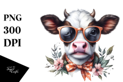 Funny Cow with Sunglasses PNG Product Image 1
