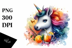 Baby Unicorn with Speakeasy Background PNG Product Image 3