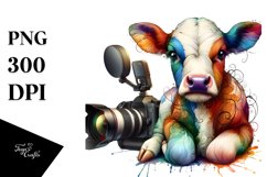 Baby Cow in Studio PNG Product Image 3