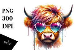 Highland Calf with Sunglasses, PNG Product Image 1