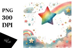 Washed Watercolor Star PNG Product Image 1