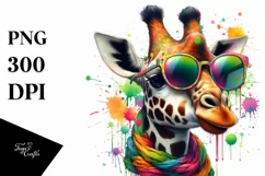 Colorful Quirky Giraffe Sunglasses Clipart Product Image 3