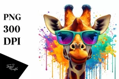 Colorful Quirky Giraffe Sunglasses Clipart Product Image 3
