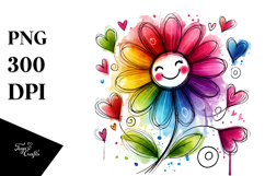 Smiling Watercolor Star PNG Product Image 1