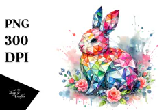 Colorful Bunny Diamonds Splashy PNG Product Image 1
