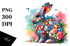 Colorful Bunny Diamonds Splashy PNG Product Image 1