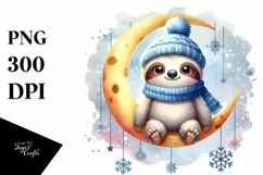 Winter Baby Sloth, High-Res PNG Product Image 1
