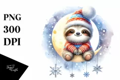 Winter Baby Sloth, High-Res PNG Product Image 3