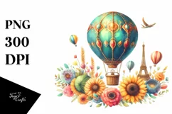 Vintage Hot Air Balloon | Clipart Product Image 1