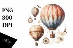 Hot Air Balloon Vintage | Clipart Product Image 3