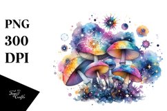 Colorful Magical Celestial Mushroom | Clipart Product Image 1