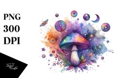 Colorful Watercolor Magical Mushroom | Summer Clipart Product Image 3