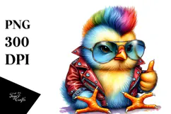 Funny Baby Chicken Sitting PNG Product Image 1