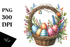 Easter Watercolor Wreath PNG Product Image 1
