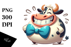 Silly Cartoon with Comically Large Udder PNG Product Image 1
