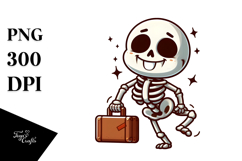 Skeleton with Suitcase PNG Product Image 1