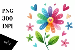 Simple Watercolor Digital Painting with Blood and Hearts, Product Image 1
