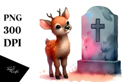 Cute Elk Grave | Sublimation Clipart Product Image 1