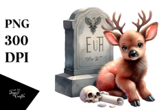 Cute Elk Grave | Sublimation Clipart Product Image 1