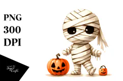 Funny Halloween Clipart with Mummy PNG Product Image 1