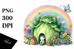 Colorful Vegetable Fairy House | Watercolor Illustration Product Image 1