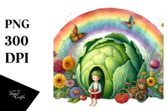 Colorful Vegetable Fairy House | Watercolor Illustration Product Image 1