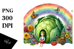 Colorful Vegetable Fairy House | Watercolor Illustration Product Image 1