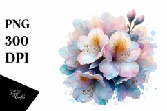 Glossy Transparent Pastel Rhododendron, PNG Product Image 3