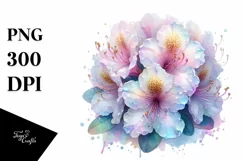 Glossy Transparent Pastel Rhododendron, PNG Product Image 1