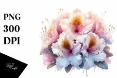 Glossy Transparent Pastel Rhododendron, PNG Product Image 1
