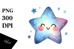Whimsical Very Simple Smiling Star PNG Product Image 1