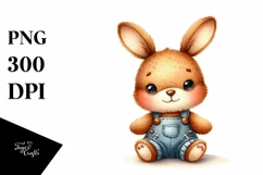 Vibrant Colorful Brownish Plush Bunny | Clipart Product Image 1