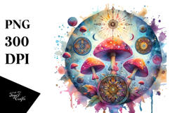 Magical Celestial Mushroom Tarot PNG Product Image 1