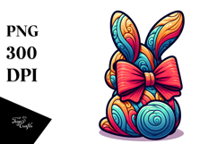 Stylized Bunny Cartoon Sitting, Transparent PNG Product Image 1