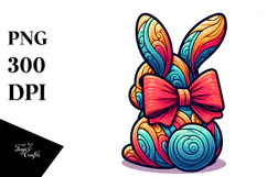 Stylized Bunny Cartoon Sitting, Transparent PNG Product Image 1