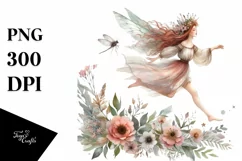 Washed Watercolor Boho Fairy PNG Product Image 1