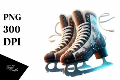 Digital Painting Ice Skates PNG Product Image 1