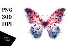 Butterfly Made of Silhouettes PNG Product Image 1