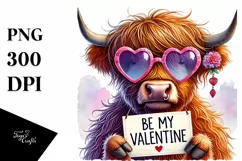 Highland Calf with Sunglasses PNG Product Image 1