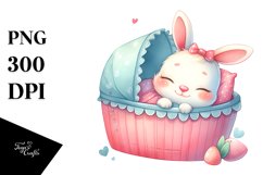 Vibrant Pink-ish Cute Rabbit Clipart Product Image 1