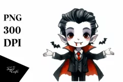 Funny Vampire Halloween Clipart PNG Product Image 1