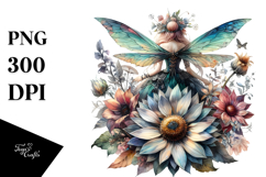Gothic Fairy on Flower View PNG Product Image 1