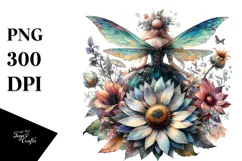 Gothic Fairy on Flower View PNG Product Image 1