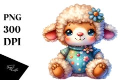 Colorful Plush Lamb Watercolor Sticker Product Image 3
