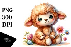 Colorful Brownish Plush Lamb PNG Product Image 1